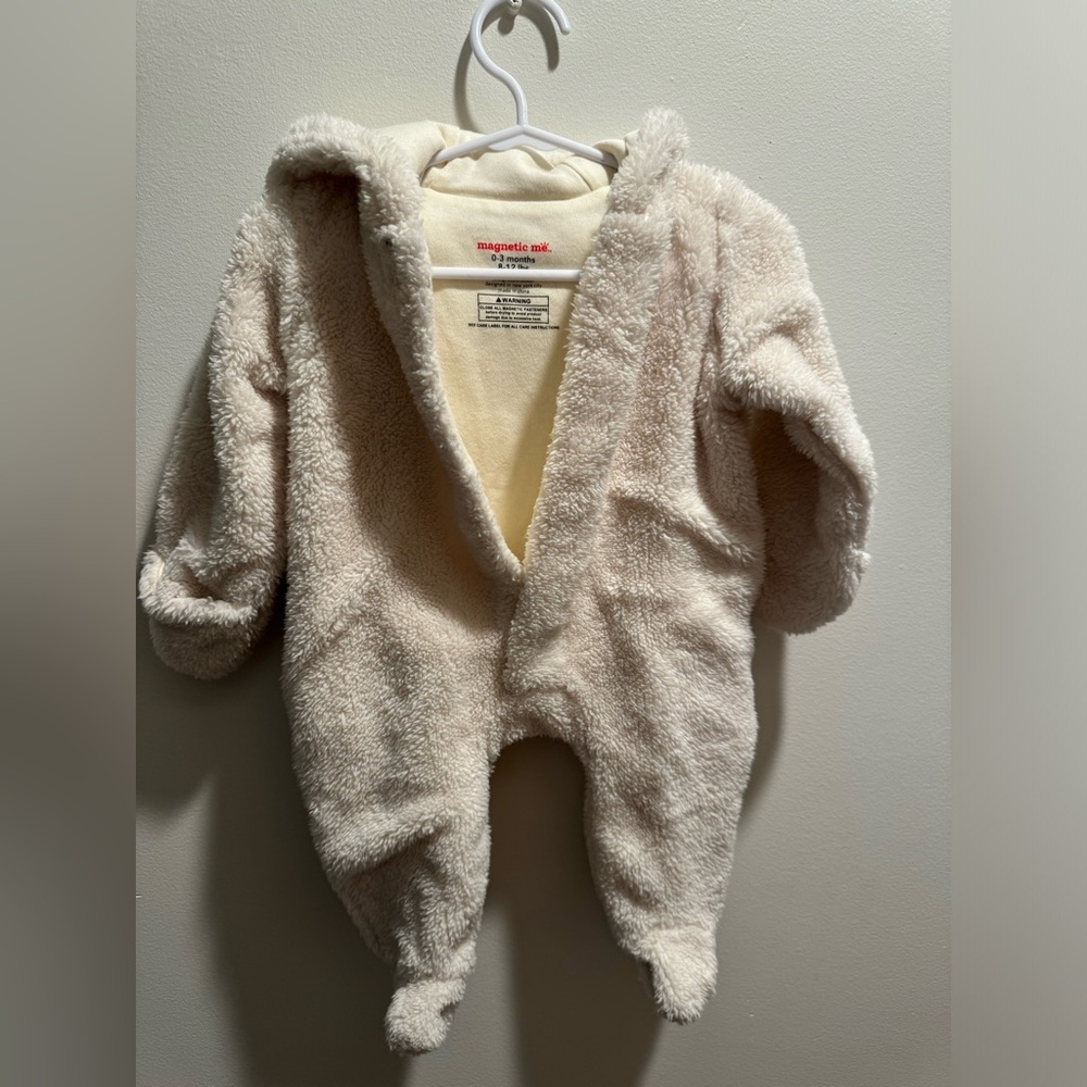 Magnetic Me Bear Fleece 0-3m in Cream